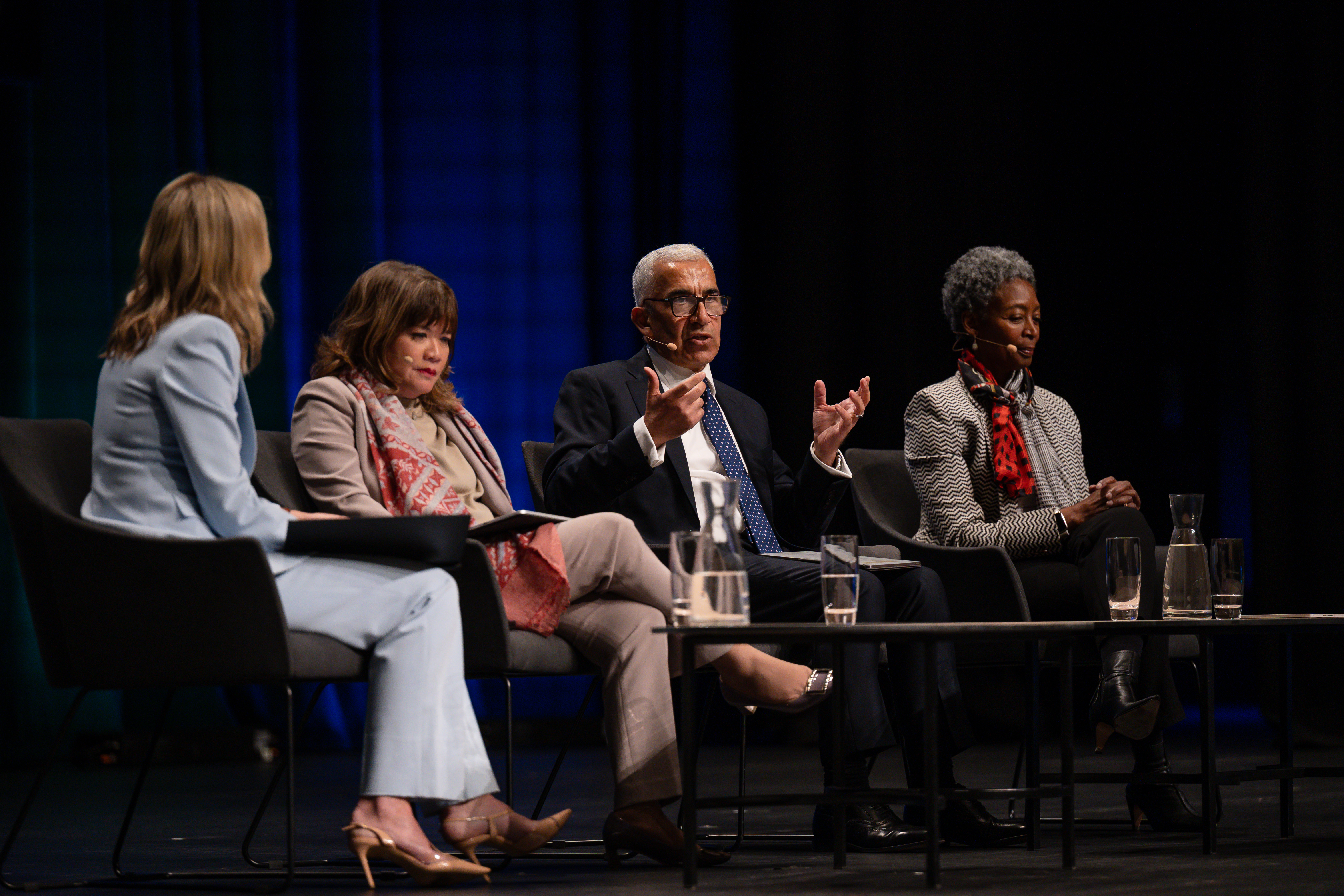 From left to right: Alicia Loxley (Moderator), Shinta Widjaja Kamdani (Sintesa Group), Karim Fatehi OBE (London Chamber of Commerce and Industry), Nonkululeko Nyembezi (B20/Standard Charter)